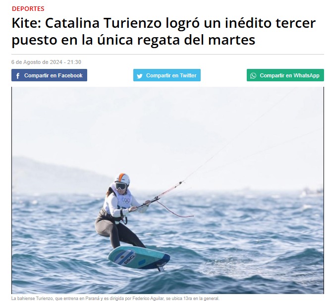 Un inédito tercer puesto en la regata olímpica