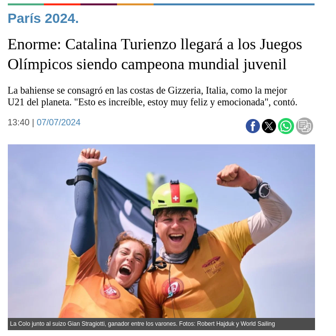 A los Juegos Olímpicos como campeona mundial juvenil