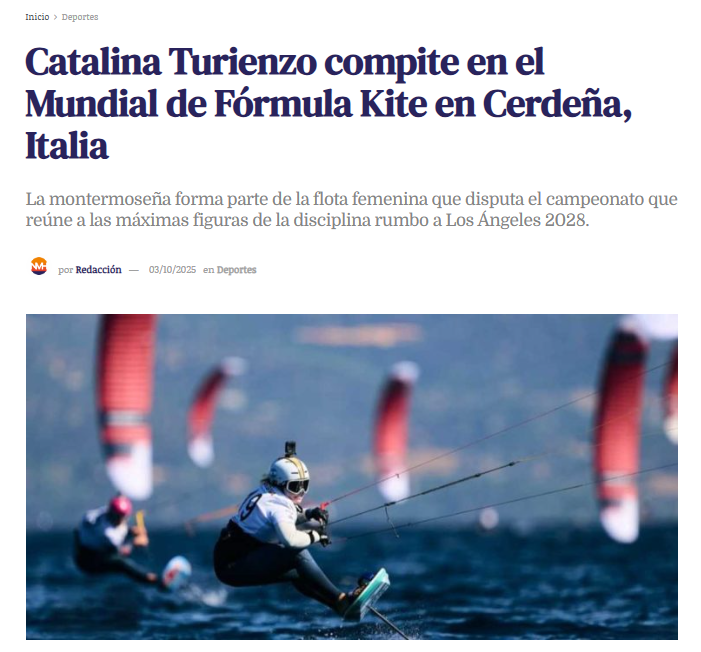 Catalina Turienzo compite en el Mundial de Formula Kite