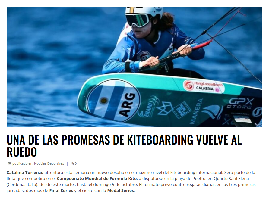 Una de las promesas del kiteboarding vuelve al ruedo