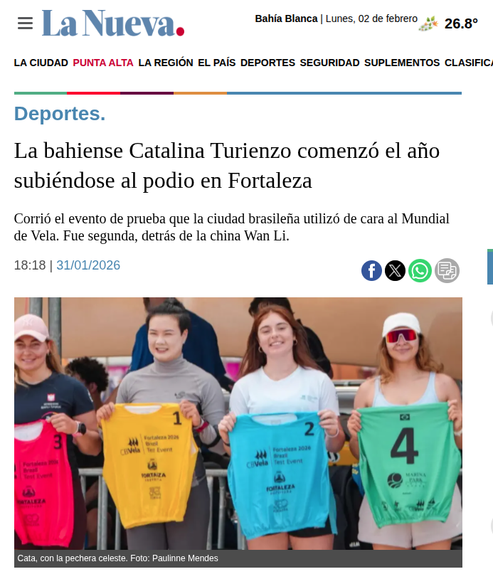 Comenzó 2026 subiéndose al podio en Fortaleza